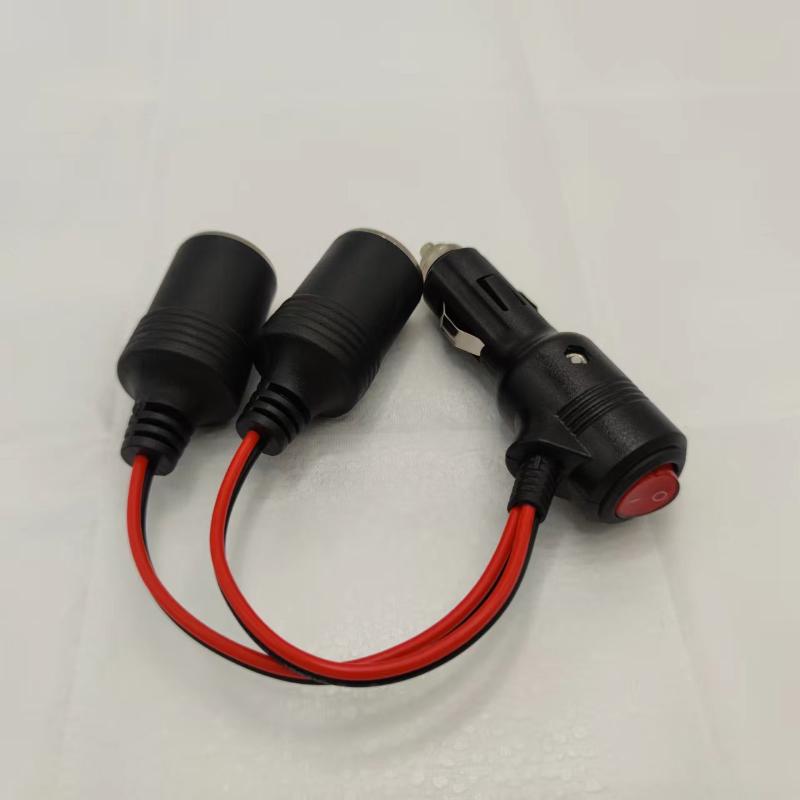 Car Cigarette Lighter Splitter Cable With On Off Switch 1 To 2 1 To 3 Power Adapter High Power Socket For Auto Electronic Device