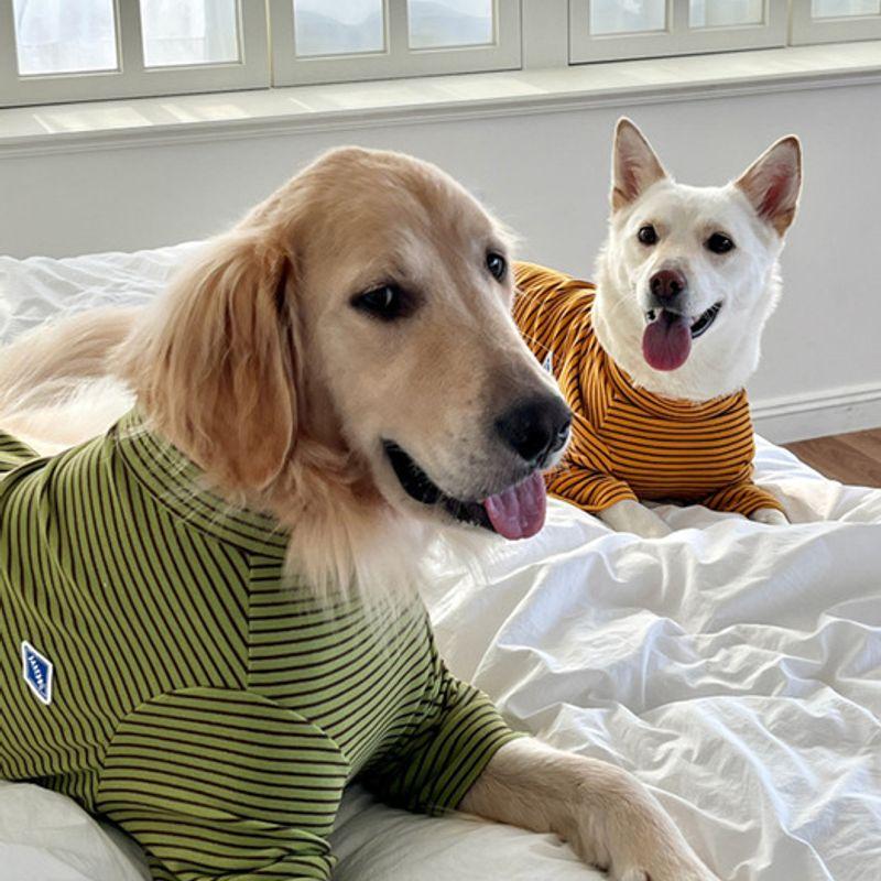 BARKDOG [SET] Mochi Stripe Fleece T-shirt & Scarf