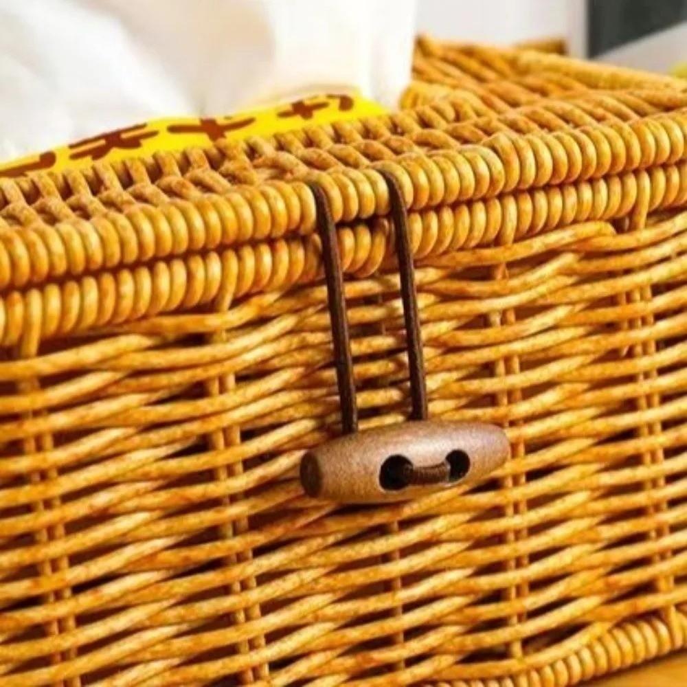 Woven Tissue Box Cover Breathable Design Tissue Dispenser New Paper Towel Holder Desktop