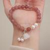 Natural Strawberry Crystal Bracelet Bangles Women Fashion Jewelry Accessories Gift