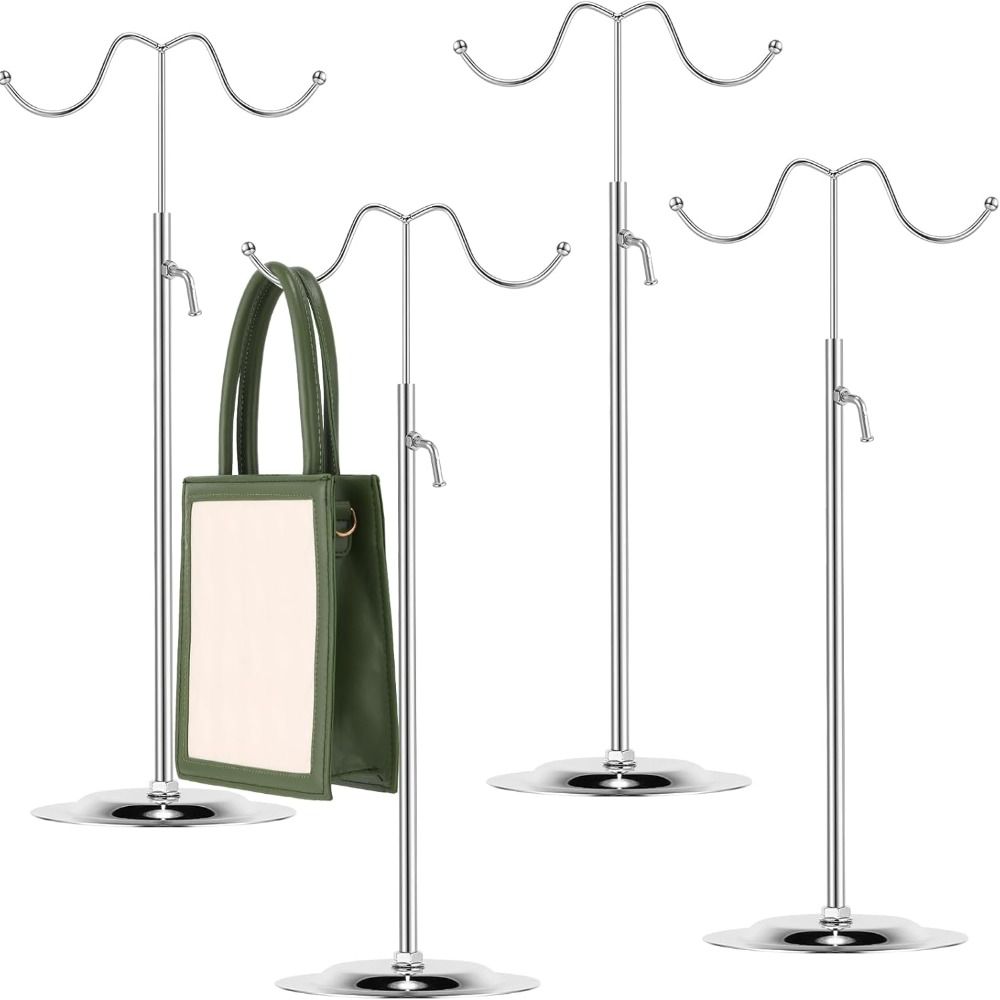 Curved Hook Bag Display Rack Adjustable Height Wig Hanger Thickened Jewelry Storage Shelf  Purse