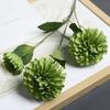 3 Heads Simulation Hydrangea Oil Painting Texture Autumn Daisy Style Artificial Flower Branch Studio Shooting Prop Long Branch