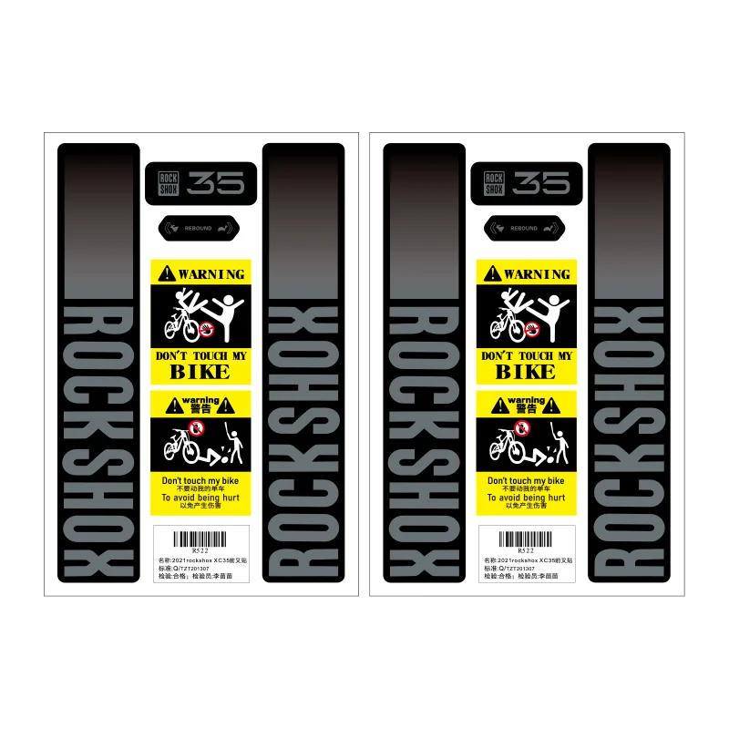Adesivo Forcella Anteriore RockShox XC35, Decalcomania in Vinile Multicolore, Decorazione Impermeabile Antigraffio per Ammortizzatore Mountain Bike MTB