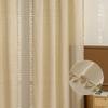 Boho Cotton Linen Curtains, Semi Sheer Natural Fabrics Curtains Tassel Rod Pocket, Farmhouse Curtains for Living Room Bedroom