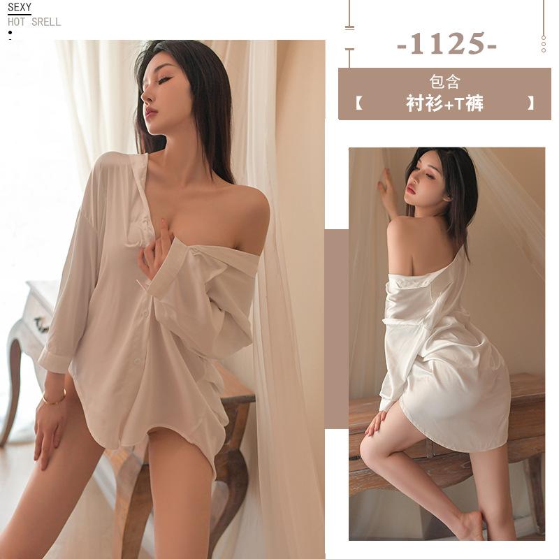 

Сексуальная ночная рубашка с открытыми плечами pure desire сексуальная рубашка большого размера пижама женская шифоновая белая рубашка бойфренда перспектива соблазн One size