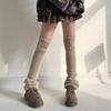 Damen Mädchen Süße Beinwärmer Gestrickt Ausgestellte Beinärmel Goth Häkeln Lockerer Bund Knöchel Haufen Socken Oberschenkel Hohe Socken