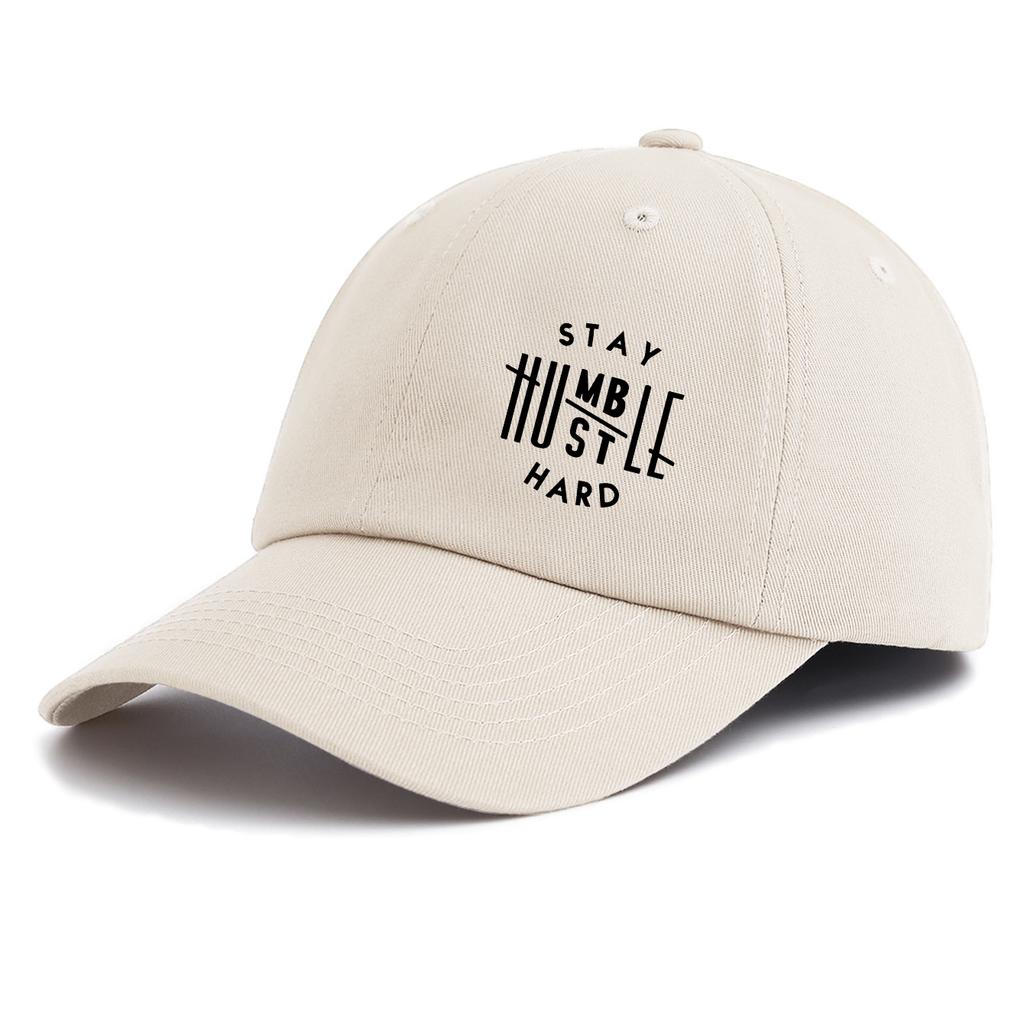 1 ks Baseballová čepice s potiskem Stay Humble Hustle Hard pro dospělé, Minimalistický retro styl, Ležérní, Měkká, Nastavitelná, Otec kšiltovka, Perfektní jako dárek