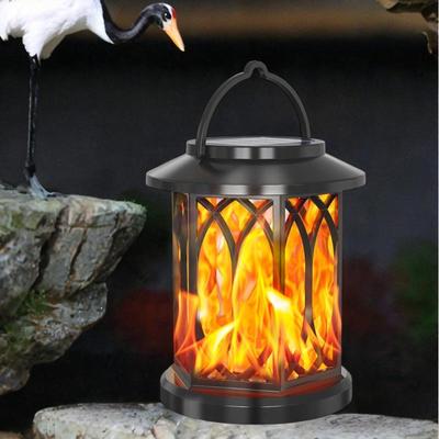 Outdoor Garden Lantern Solar Light Balcony Lawn Outside Decor Home Realistic Flickering Flame Yard