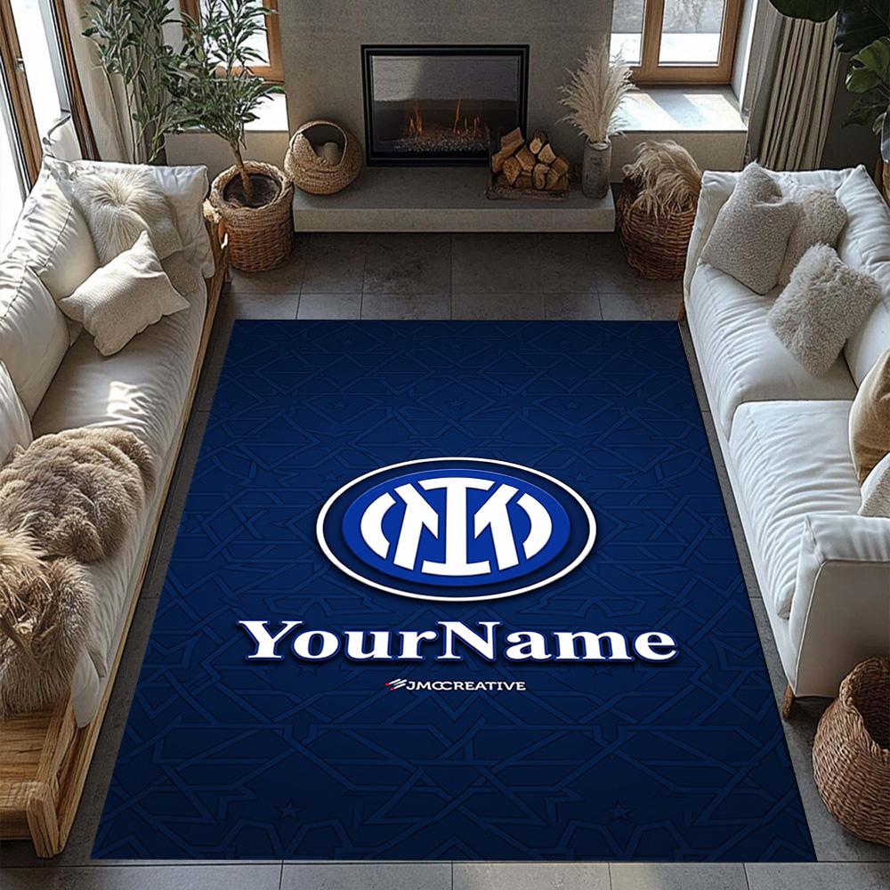 Inter Milan Customized Name Area Rug Perfect for Living Rooms Decorate room Playrooms Balcony Anti-slip Rug Anime Office Decor Spiritual Gift