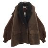 unused EZUMi Knit sleeve Boa coat M Brown Women Used