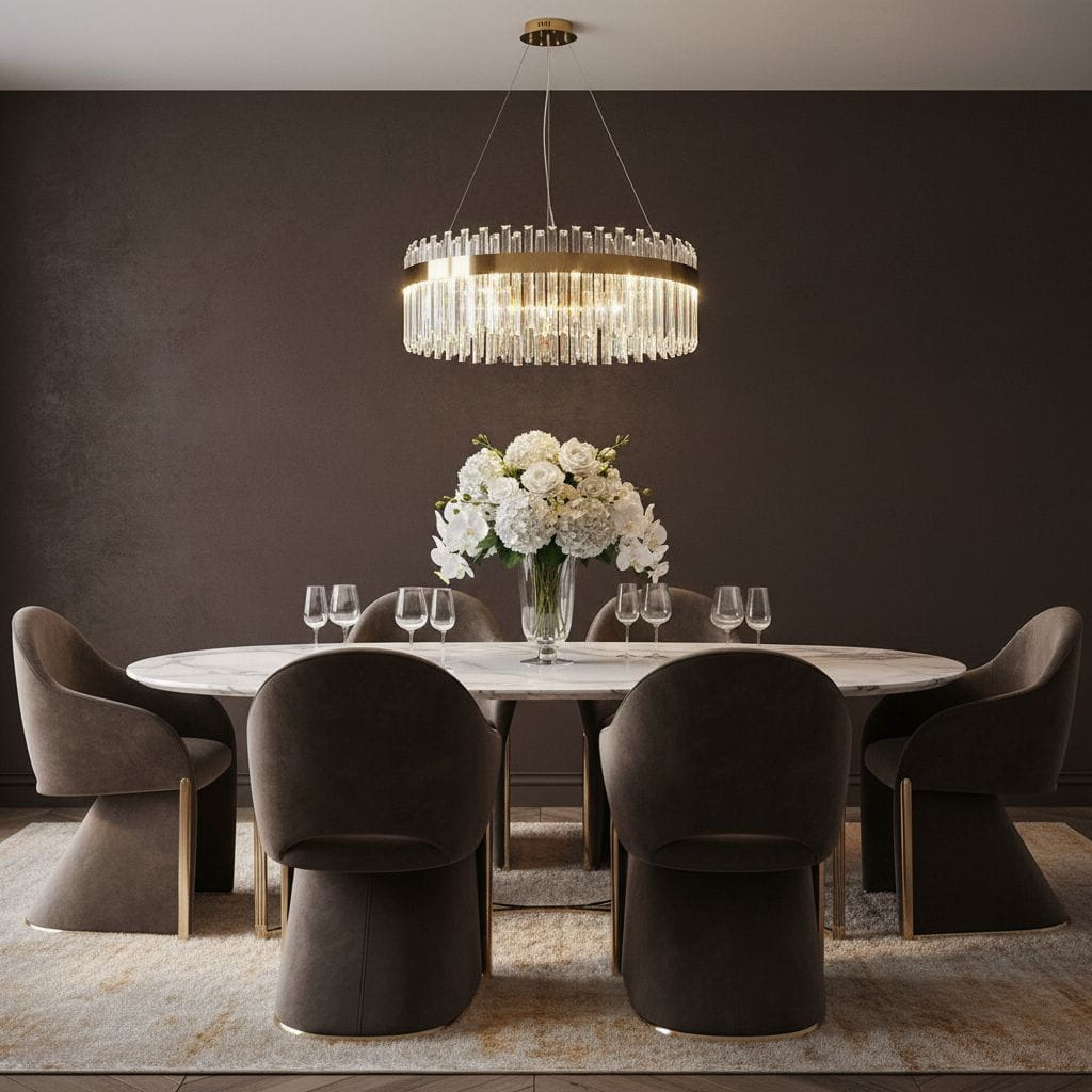 Lux - LED Crystal Chandelier Ring 50cm Brass Gold