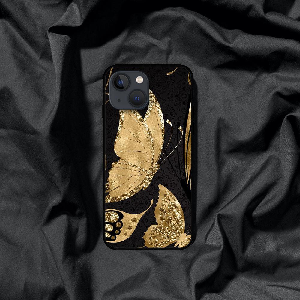 Luxurious Gold Art Apple Phone Case Cover Coque For Iphone Xiaomi Mi Samsung Galaxy Redmi Note A S 11 12 13 14 15 22 23 24 5G Pro Plus Max Fe Ultra