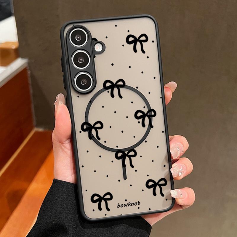 Colorful Bowknots Pattern Case For Samsung Galaxy S26 Ultra S25 Edge S24 Plus S23 S22 S21 FE Magnetic For Magsafe Matte Cover