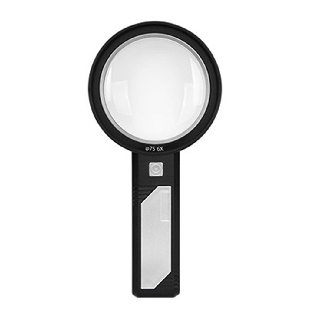 Chargable Illuminated Magnifier with 6 LED+ 2UV Handhled Microscope Magnifying Glass Gift