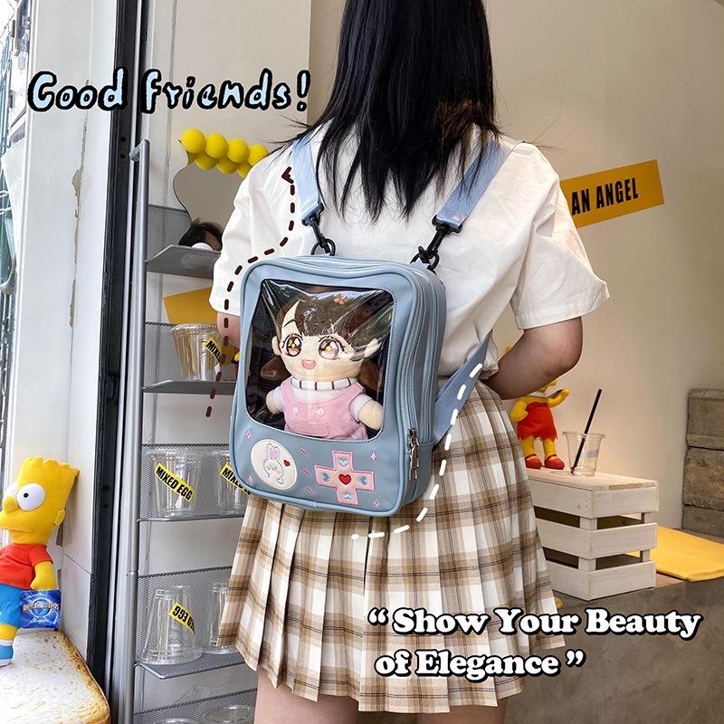 Harajuku All-female Backpack Multi-purpose Bag Crossbody Funny Style, Cute Cartoon Student Bag