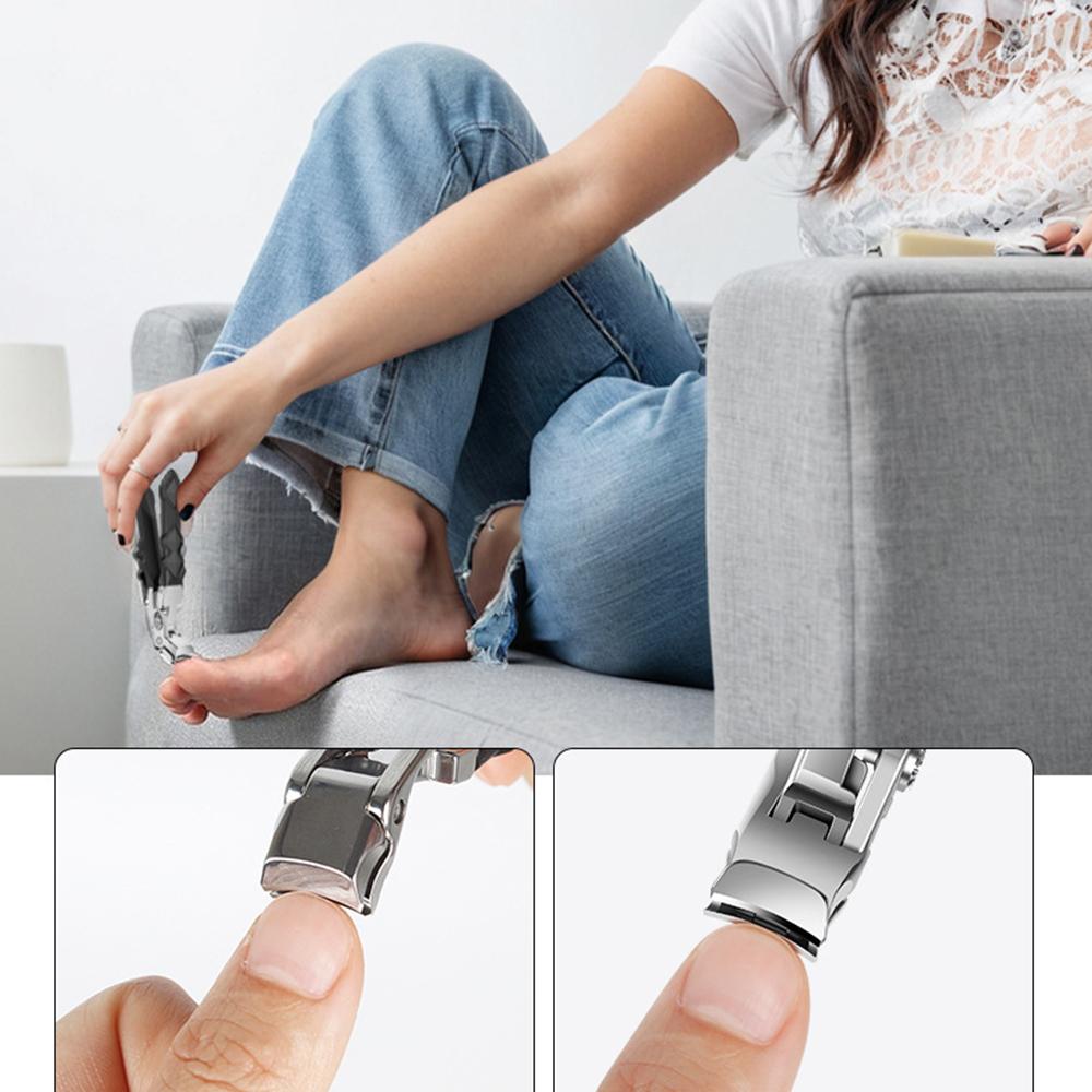 Neue gebogene Nagelscheren Tragbare Edelstahl-Nagelscheren Große Öffnung Flache Nagelscheren Nagelscheren
