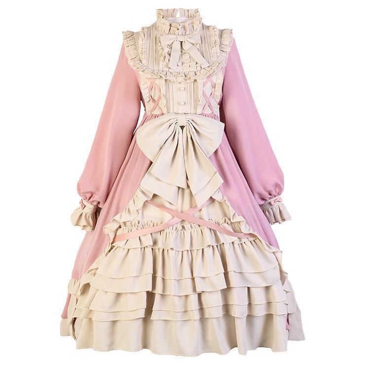Women's Long-sleeved Skirt Fresh and Lovely Lolita Sweet Dress