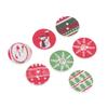 100Pcs/Pack 15Mm Christmas Painted Tree Snowflake Snowman Wooden Buttons Holiday Decoration Red Green Wooden Buttons