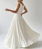 Summer new European and American style white sleeveless pleated splicing dress temperament slim dress dress party