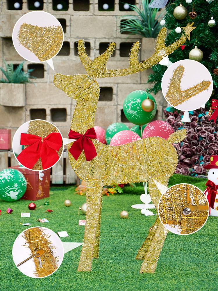 3 Pcs Christmas Deer Family Decor with Light Lighted Reindeer Xmas Decoration Light Up Display for Yard Patio Lawn Garden Party