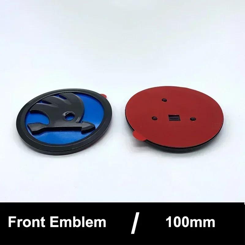 DYZ5 ABS 100mm Front Rear Emblem Decals for Skoda Yeti Superb Octavia A7 RS Rapid Fabia Karoq Car Trunk Badge Sticker Accessories
