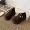 Winter New Versatile Velvet Korean Version Platform Shoes Women's Buckle Round Head Casual One-pedal Lazy Shoes
