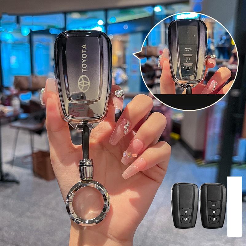Car Key Case Protection Soft TPU Key Shell Cover Auto Accessories For Toyota Prius Camry Corolla C-HR CHR RAV4 Prado 2018 2022
