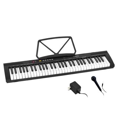 TORTE Elektronisk 61 Japansk 300 Letvægt Tynd Til Sort Tastatur, Taster, Sprog, Stemmer, Design, Begyndere, TSDK-61/BK (Musikstativ/Strøm