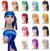 Novas Toucas Durag de Cetim Bandana Unissex Masculino Feminino Lenço de Cabeça Headwear Turbante Chapéu Boné de Ondas Cauda Longa Hijab Faixas Esportivas para Cabeça