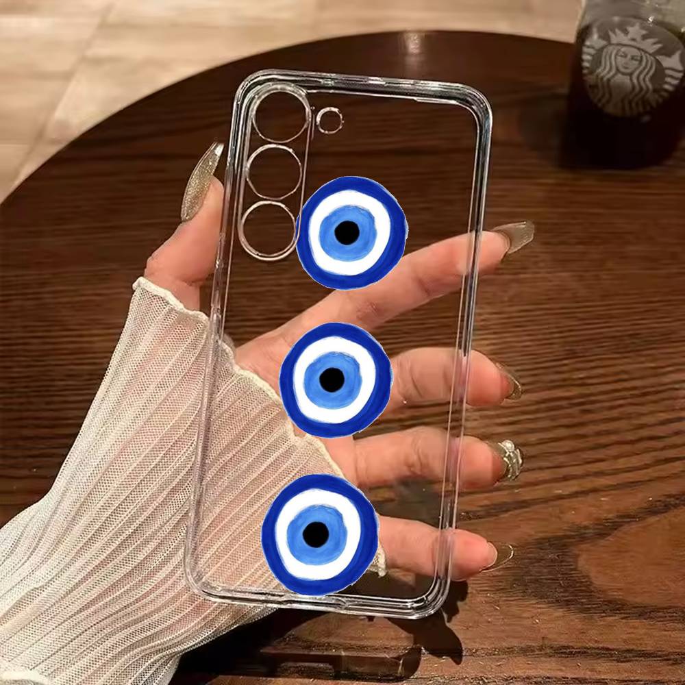 

Y2K L-Lucky Eye Blue Evil Eye Transparent Shockproof Phone Case For Samsung GalaxyA13,21s,22,31,32,52,53,71,72,73 Samsung a50 30s 50s