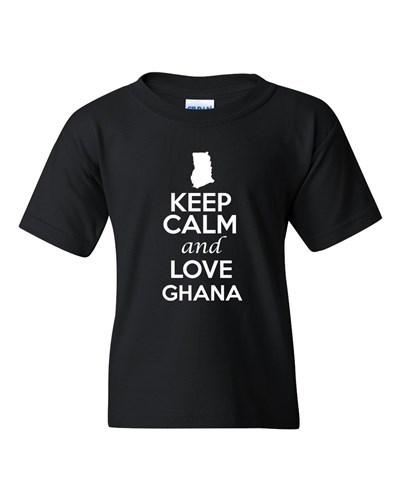 Keep Calm And Love Ghana Country Patriotic Novelty Youth Kids T-Shirt Tee Unisex T-Shirt M