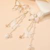 Lace Pearl Diamond Pearl Earrings Super Fairy Butterfly Fringed Stud Earrings Pendant