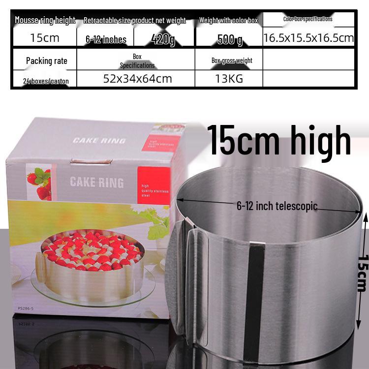 Set mit 9 Mousse-Ringen aus Edelstahl, 15,24-30,48 cm Kuchenback- und Käsekuchen-Schichtformen