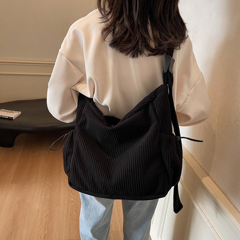 Torba na ramię Commuter Corduroy Bag Damska torba typu tote o dużej pojemności Torba typu crossbody