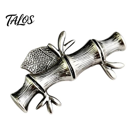 Plum Blossom Clothing Accessory Large Vintage Metal Brooch Pin, Bamboo Feather Flower Branch Safety Hat Pin Decorative for Coats Scarves Cardigans