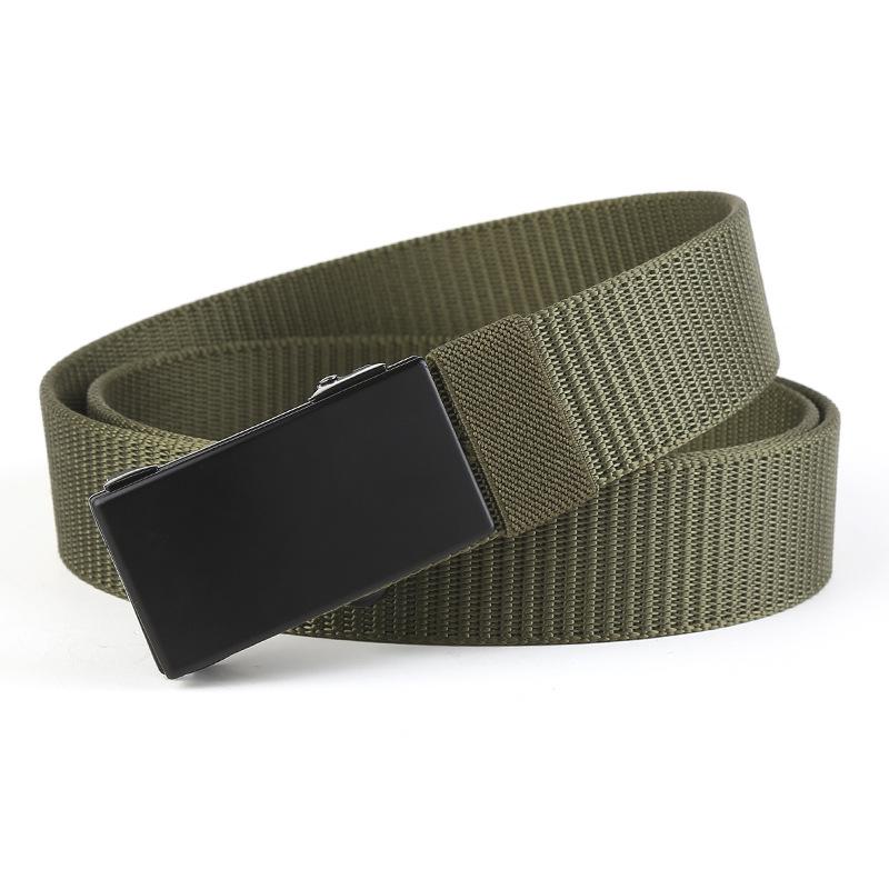 Nylonový pásek Pánské Tide Ins Plátěná džínovina Pracovní kalhoty Pásek uvnitř Oblečení Bezzubý Bezděrový pásek s automatickou přezkou