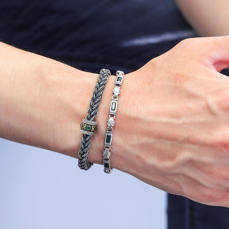 Heavy Industry Creates Rattan Pattern Bracelet Retro Bracelet Couple