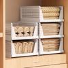 Stackable Storage Basket Plastic Folding Closet Organizers Storage Box Wardrobe Drawer Units Layered Partition Storage Rack