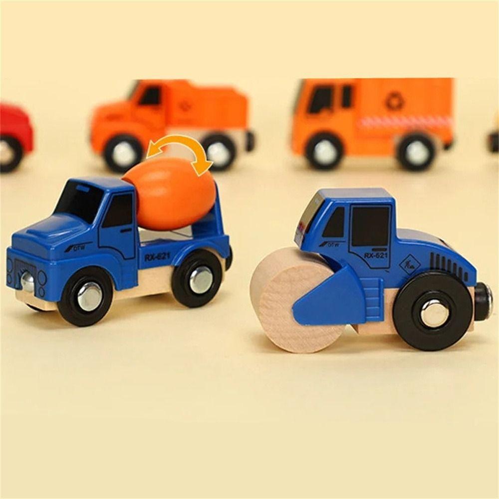 Locomotive Toy Railway Track Cars Vehicles Track Wooden Magnetic Train  Boys Girls