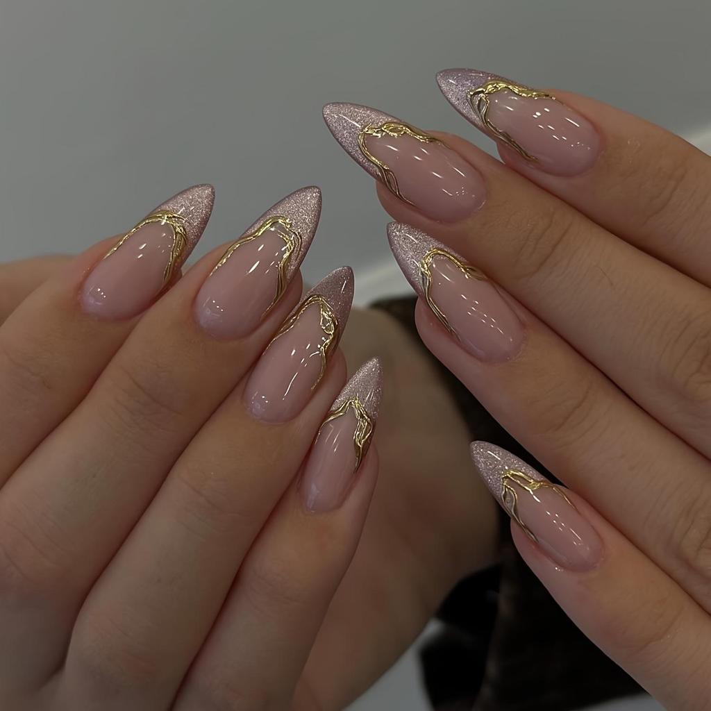 Cat Eye Wearable False Nails - Simple Whitening, Removable, High-End Nail Patches