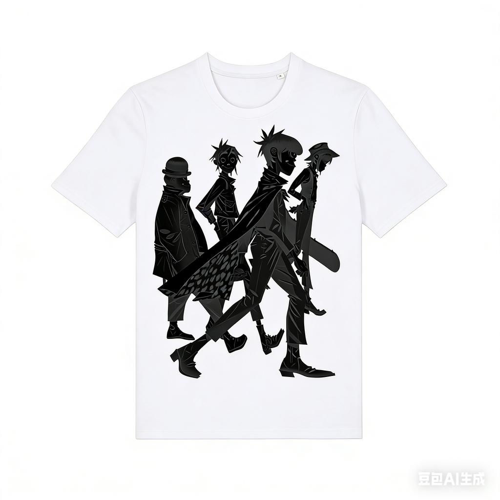 Gorillaz Shadows Tshirt Unisexs and Womens Cotton Summer Clothes Hip Hop Fashion Short Sleeve Tshirt Streetwear Unisex Fan Gifts