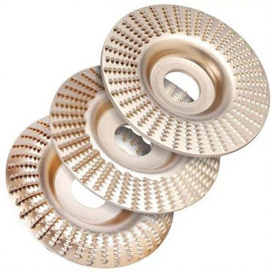 3Pcs Angle Grinder Polishing Pad, Wide Angle Grinder Compatible 4-4.5 Inch with Adapters, Curved Grooved Anti-Clog Teeth for Engraving Polishing