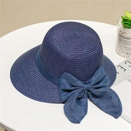 WTEMPO Solid Color Casual Versatile Breathable Bow Sun Hats Women's Summer Wide Brim Outdoor Travel Beach Straw Hats