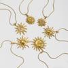 Exquisite 18K Gold-Plattierte Edelstahl-Sonnenanhänger Halskette