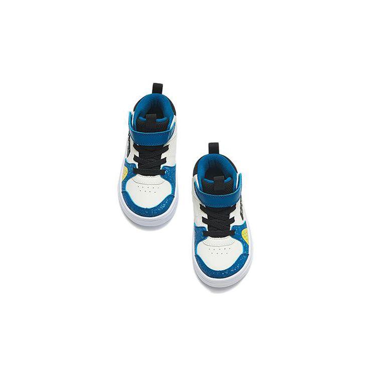Anta Comfortable High-Top Sneakers Non-Slip Shock Absorbing Wear-Resistant Baby Sneakers White Blue Black 312240013-2