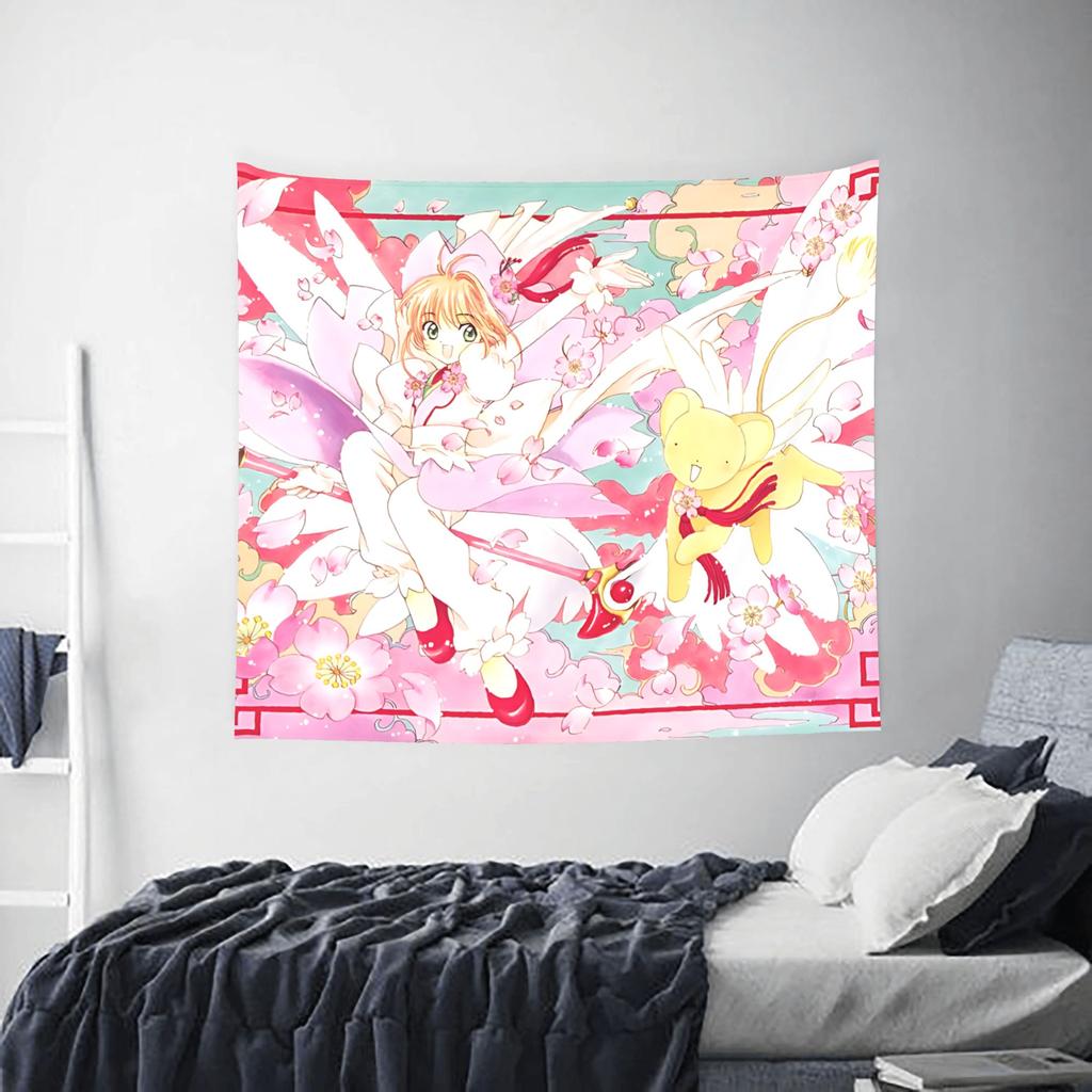 Anime Cardcaptor Sakura cutecore Tapestry Bedroom Decoration Wall Hanging Blanket Tapestry Cool Stuff For Room