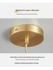 Japanese Walnut Brass Glass Pendant Light for Bar, Restaurant, Bedside, Display, Entrance, Study, Bedroom