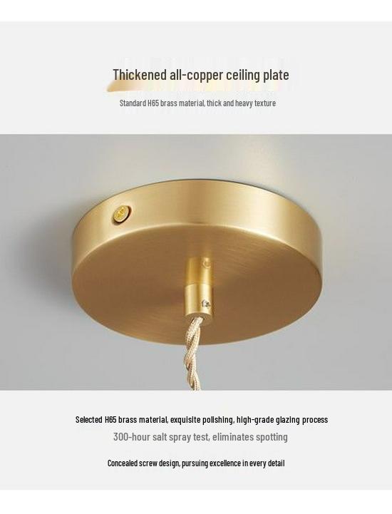 Japanese Walnut Brass Glass Pendant Light for Bar, Restaurant, Bedside, Display, Entrance, Study, Bedroom