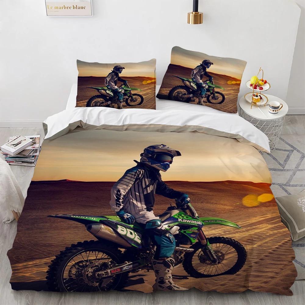 Motocross Gaming Cross-Country Motorcycle Bedding Set Bedroom Soft Modern Bedspreads Comefortable Duvet Cover Quilt Pillowcase