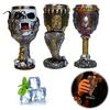 Retro Resin Drinking Chalice Horrible Stainless Steel Skull Goblet, Skeletal Wine Gothic Dark Style Barware Cocktail Glasses, Vintage Whiskey Cup for